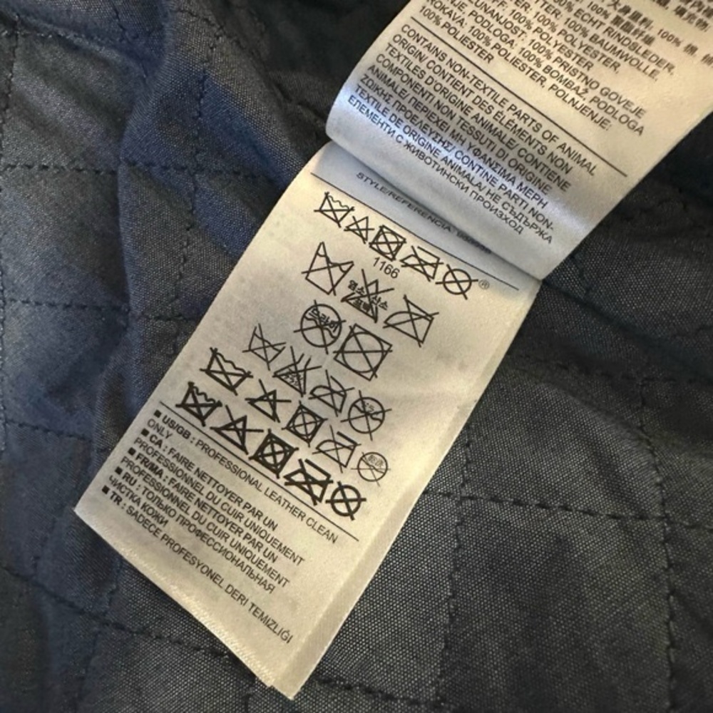 GAP genuine, leather Quilted biker bomber Jacket - Picture 15 of 15